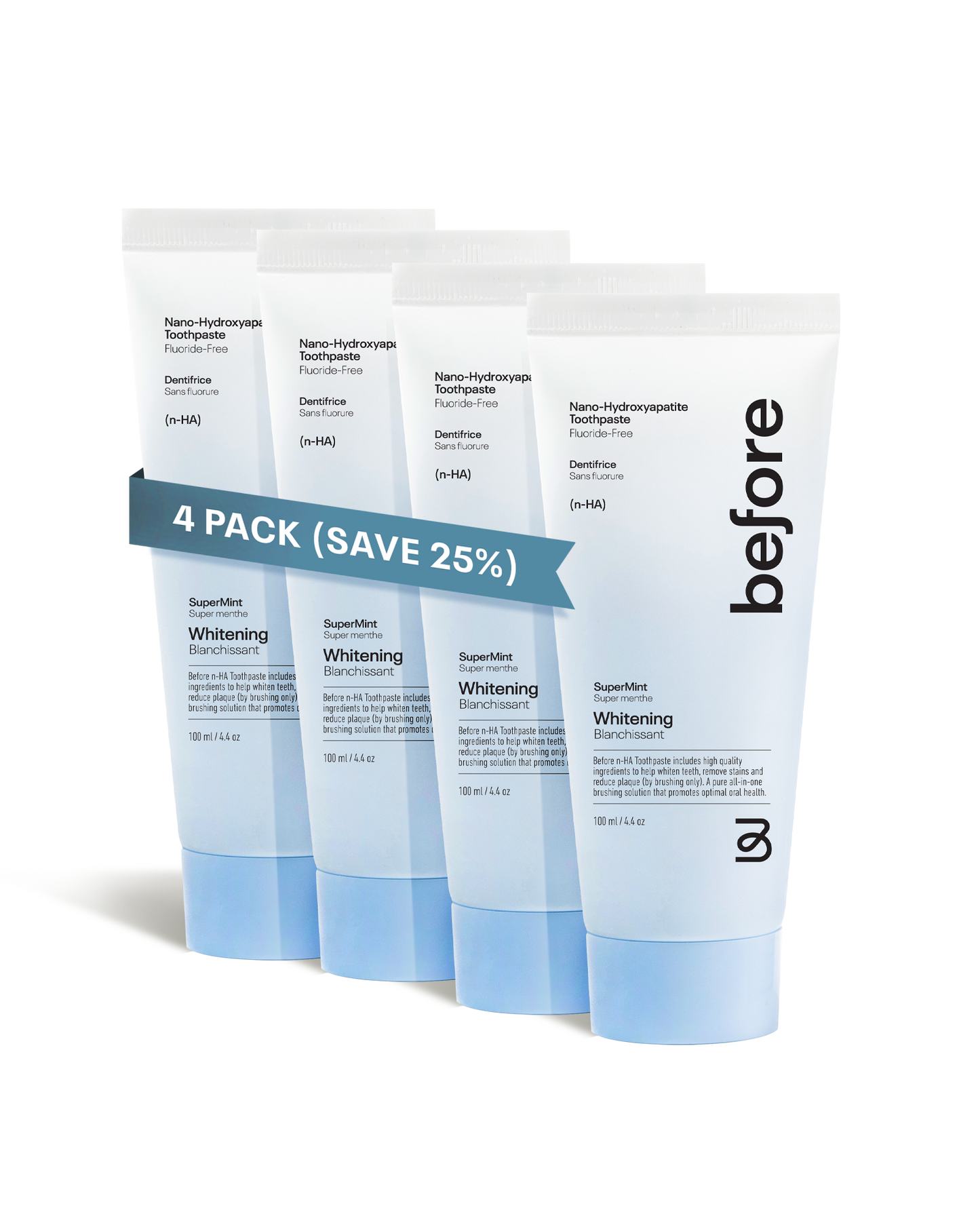 4-Pack Nano-Hydroxyapatite Whitening Toothpaste